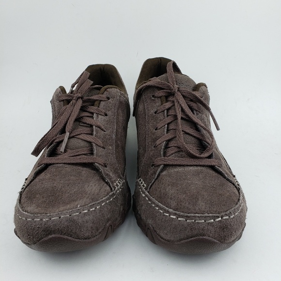 Skechers Brown Leather Comfort Walking Shoes 8.5 - Picture 2 of 8